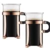 2 Tasses Cuivre Rosée - 30 Cl - Bodum Chambord -Café Soldes Boutique 2 tasses chambord bodum anse 30cl