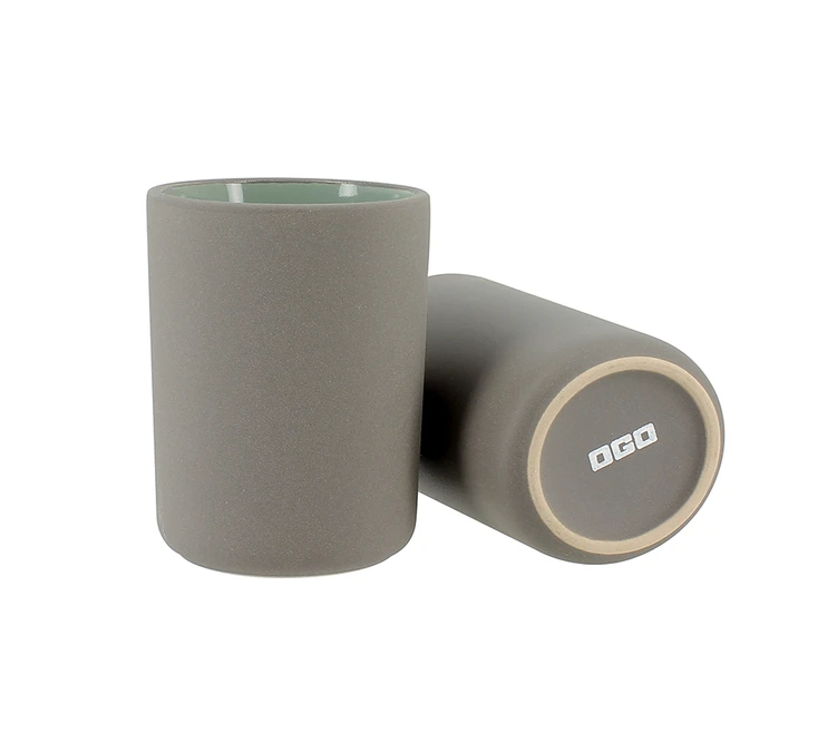 Mugs Isothermes OGO Living En Grès Gris 20cl X2 4 Mugs Isothermes OGO Living En Grès Gris 20cl X2 – Image 2