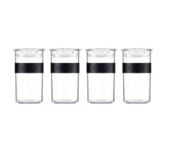 4 Bocaux Noirs - Conservation PC PRESSO - 25 Cl -BODUM