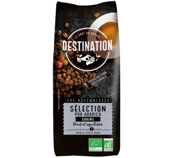 Café En Grains Bio 100% Arabica Sélection - 1kg - Destination 3 Café En Grains Bio 100% Arabica Sélection - 1kg - Destination