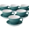 6 Tasses Café Latte Et Sous-tasses Egg 30 Cl Teal - Loveramics