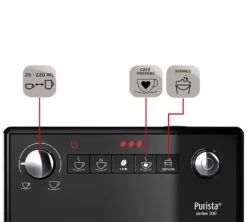 MELITTA Purista® F230-104 Noir Mat Garantie 3 Ans -Café Soldes Boutique expresso broyeur melitta purista noir mat profil