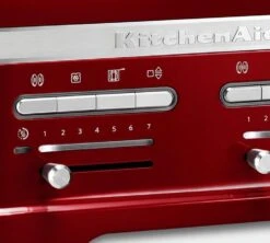 Toaster KitchenAid 5KMT4205ECA Artisan Rouge Pomme D'Amour - 4 Fentes -Café Soldes Boutique gprouge boutons