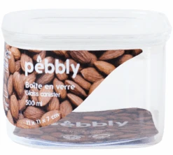 Boîte De Conservation Carrée En Verre 500ml - PEBBLY