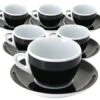 6 Tasses Et Sous-tasses Cappuccino Verona Noire Millecolori - Ancap -Café Soldes Boutique lot 6 tasses ancap cappuccino