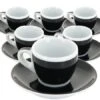 6 Tasses Et Sous-tasses Expresso Verona Noire Millecolori - Ancap -Café Soldes Boutique lot 6 tasses ancap expresso