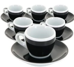 6 Tasses Et Sous-tasses Expresso Verona Noire Millecolori - Ancap