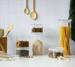 Boîte De Conservation Carrée En Verre 500ml - PEBBLY -Café Soldes Boutique mixte