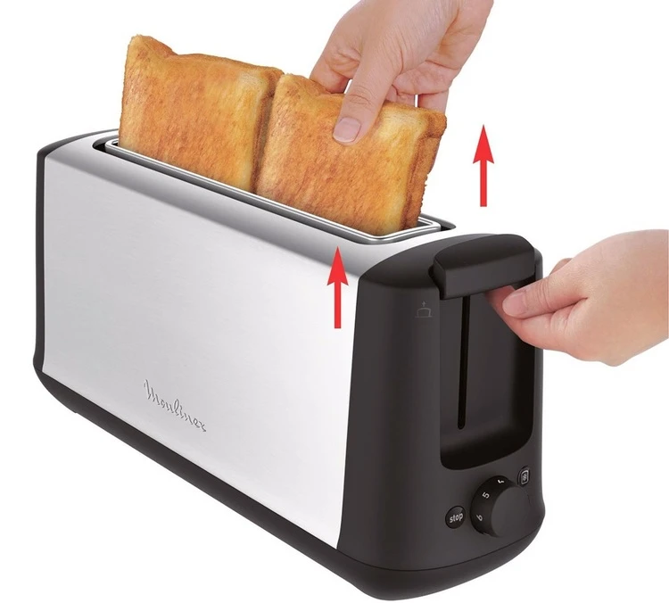 Grille Pain Moulinex LS340811 Subito Select Inox Et Noir 4 Grille Pain Moulinex LS340811 Subito Select Inox Et Noir – Image 2