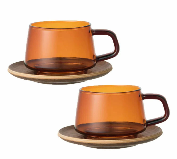 Lot De 2 Tasses + Sous Tasses - KINTO - 27 Cl Ambre 3 Lot De 2 Tasses + Sous Tasses - KINTO - 27 Cl Ambre