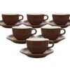 Tasses - ORIGAMI - Tasses Et Sous Tasses Latte Bowl Marron 19cl X6 -Café Soldes Boutique origami marron 19x6