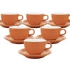 Tasses - ORIGAMI - Tasses Et Sous Tasses Latte Bowl Orange 19cl X6 -Café Soldes Boutique origami orange19x6