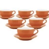Tasses - ORIGAMI - Tasses Et Sous Tasses Latte Bowl Orange 25cl X6 2 Tasses - ORIGAMI - Tasses Et Sous Tasses Latte Bowl Orange 25cl X6 -Café Soldes Boutique origami orange 25x6