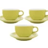 3 Tasses Et Sous Tasses Latte Bowl 19 Cl Vert - ORIGAMI -Café Soldes Boutique origami vert 19x3
