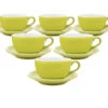 6 Tasses Et Sous Tasses Latte Bowl Origami 25 Cl - Vert -Café Soldes Boutique origami vert 25x6 1