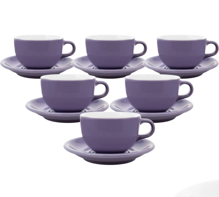 Tasses - ORIGAMI - Tasses Et Sous Tasses Latte Bowl Violet 19cl X6 3 Tasses - ORIGAMI - Tasses Et Sous Tasses Latte Bowl Violet 19cl X6