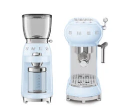 Set Petit-Déjeuner Machine Expresso ECF01PBEU Et Moulin à Café CGF01PBEU Bleu Azur - SMEG