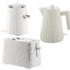 Set Petit Déjeuner Gamme Plissé Blanc ALESSI -Café Soldes Boutique pack petit dej blanc
