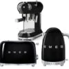 Set Petit-Déjeuner (Toaster - Machine Expresso - Bouilloire) Noir - SMEG 2 Set Petit-Déjeuner (Toaster - Machine Expresso - Bouilloire) Noir - SMEG -Café Soldes Boutique packsmeg noir