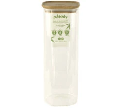 Boîte De Conservation Carrée - En Verre Et Bambou 2.2L - PEBBLY