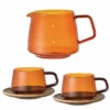 Carafe + Lot De 2 Tasses Et Sous Tasses - KINTO - 27 Cl Ambre -Café Soldes Boutique pichet et tassesx2 1