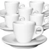 6 Tasses Expresso Et Sous-tasses Porcelaine 5,5 Cl Palermo - Ancap -Café Soldes Boutique set 6 tasses et sous tasses ancap palermo espresso