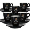 6 Tasses Et Sous-tasses Black Of Italy 7cl - Zicaffè -Café Soldes Boutique tasse noir zicafe
