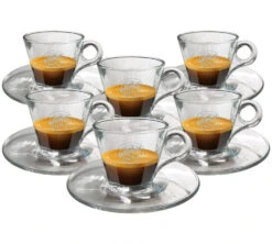 Caffè Vergnano Tasses - CAFFE VERGNANO - Tasses Et Sous-tasses En Verre 5cl X6