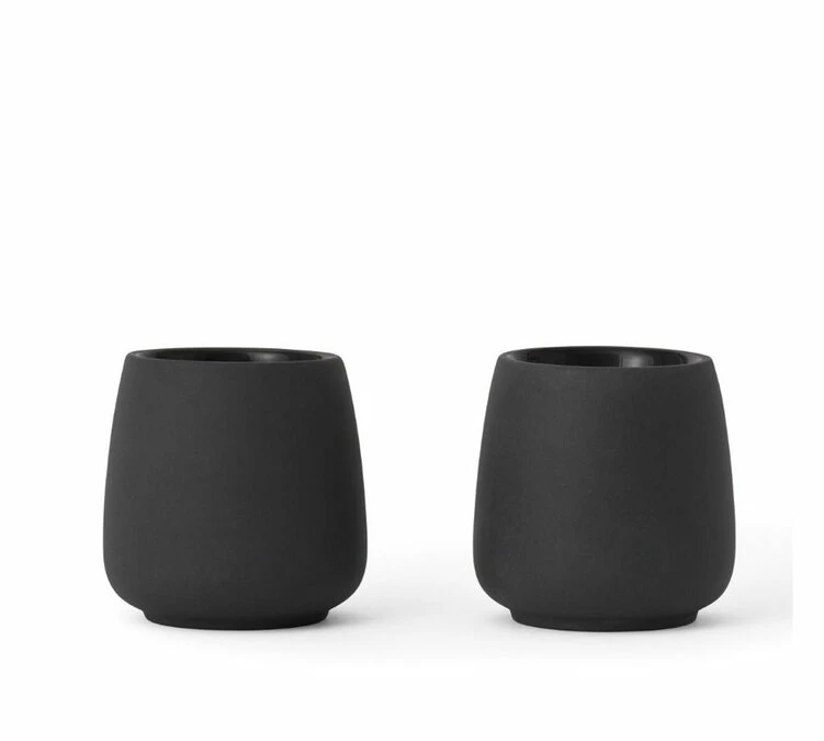 2 Tasses Double Paroi Nicola 60 Ml Noires - VIVA SCANDINAVIA 2 2 Tasses Double Paroi Nicola 60 Ml Noires - VIVA SCANDINAVIA